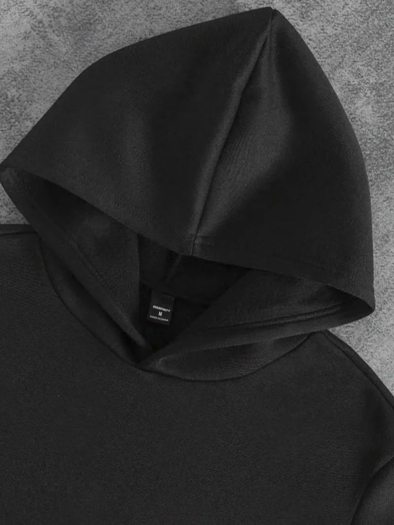 Fashionable Men's Autumn European and American Letter Printed Comfortable Soft Hooded Sweatshirt Outdoor Street Style Clothing - ATFH