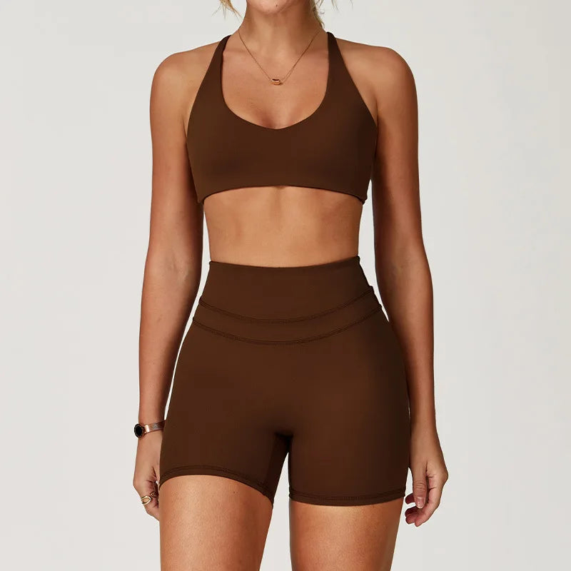 2 Pieces Sportswear Women Yoga Set Gym Clothes Sportswear Yoga Suits Fitness Set Tracksuits Sports Bra Gym High Waist Leggings - ATFH