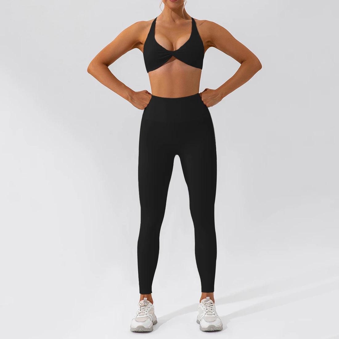 Summer 2PCS Yoga Suit Sports Set Women Quick-Dry Gym Set Women Tracksuit Running Workout Long Sleeve Sports Shirt Yoga Clothing - ATFH