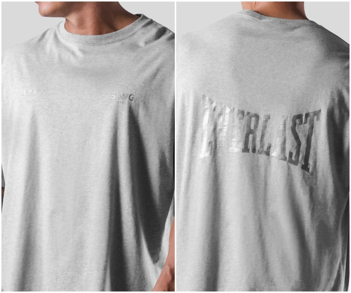 LYFT Jointly Men T-Shirt Summer Oversize TShirts Cotton Letter Print Shirt Sports Training Streetwear Male Teesgym Clothing Me ATFH