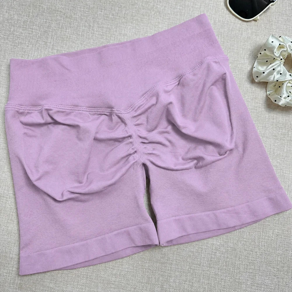 Seamless Yoga Workout Shorts for Women Low Waist Butt Lift Biker Shorts Gym Fitness Activewear Sports Training Shorts