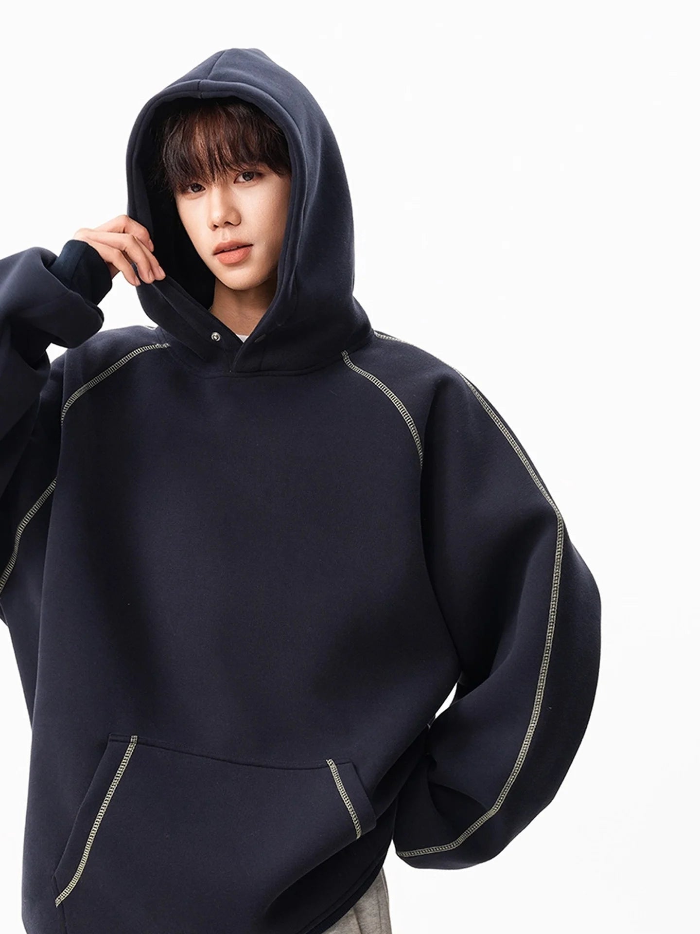 Mens With Hat Hoodies One Piece Cold Weather Lambswool Thermal Layer Thickened Fleece Interior Warm Protection Practical Fashion - ATFH
