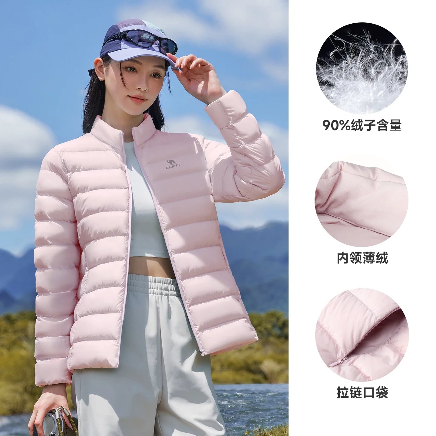 GOLDEN CAMEL Down Jackets Men and Women Winter Coats Lightweight Trendy Fleece Hiking Jackets for Men 2024 Winter New Clothing