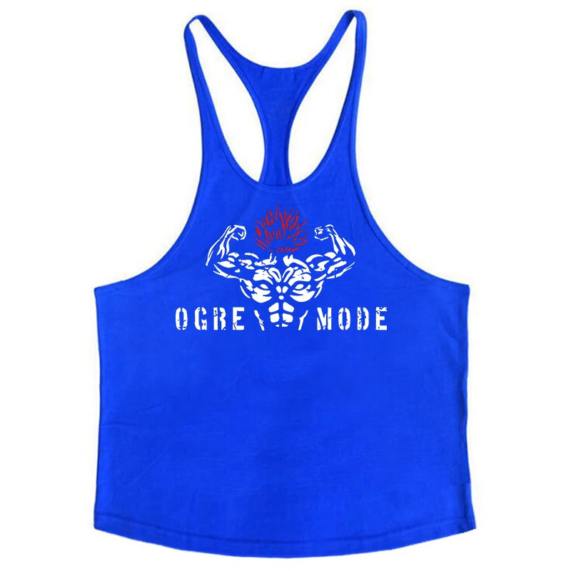 Anime Baki Hanma Print Stringer Tank Top for Men Y-Back Vest Muscle Training Undershirt Athletic Tops Gym Workout Bodybuilding