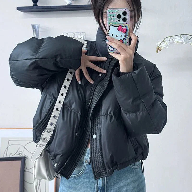 Women's clothing 2024 new autumn and winter style loose small cotton coat jacket  short  thickened  winter