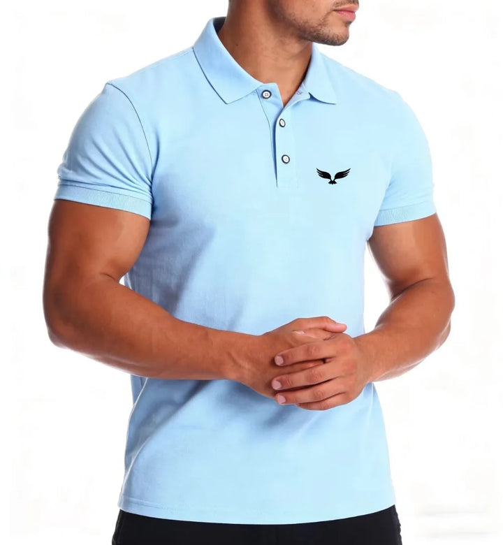 Men's and women's polo shirt - collar short sleeved premium fit design, suitable for daily travel and business style,