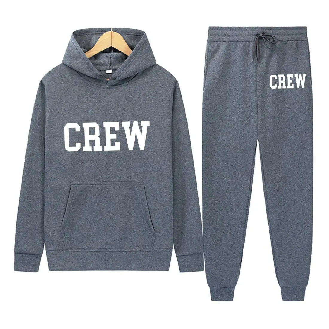 Bold “CREW” Statement Men Women Fashion Hip Hop Pullovers Sweatshirt Vintage - ATFH
