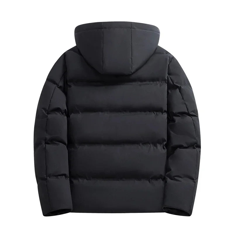 Winter Waterproof Outwear Warm Fleece Hooded Casual Parka Business Male Cotton Jacket Thicken Down Outdoor Windproof Coats