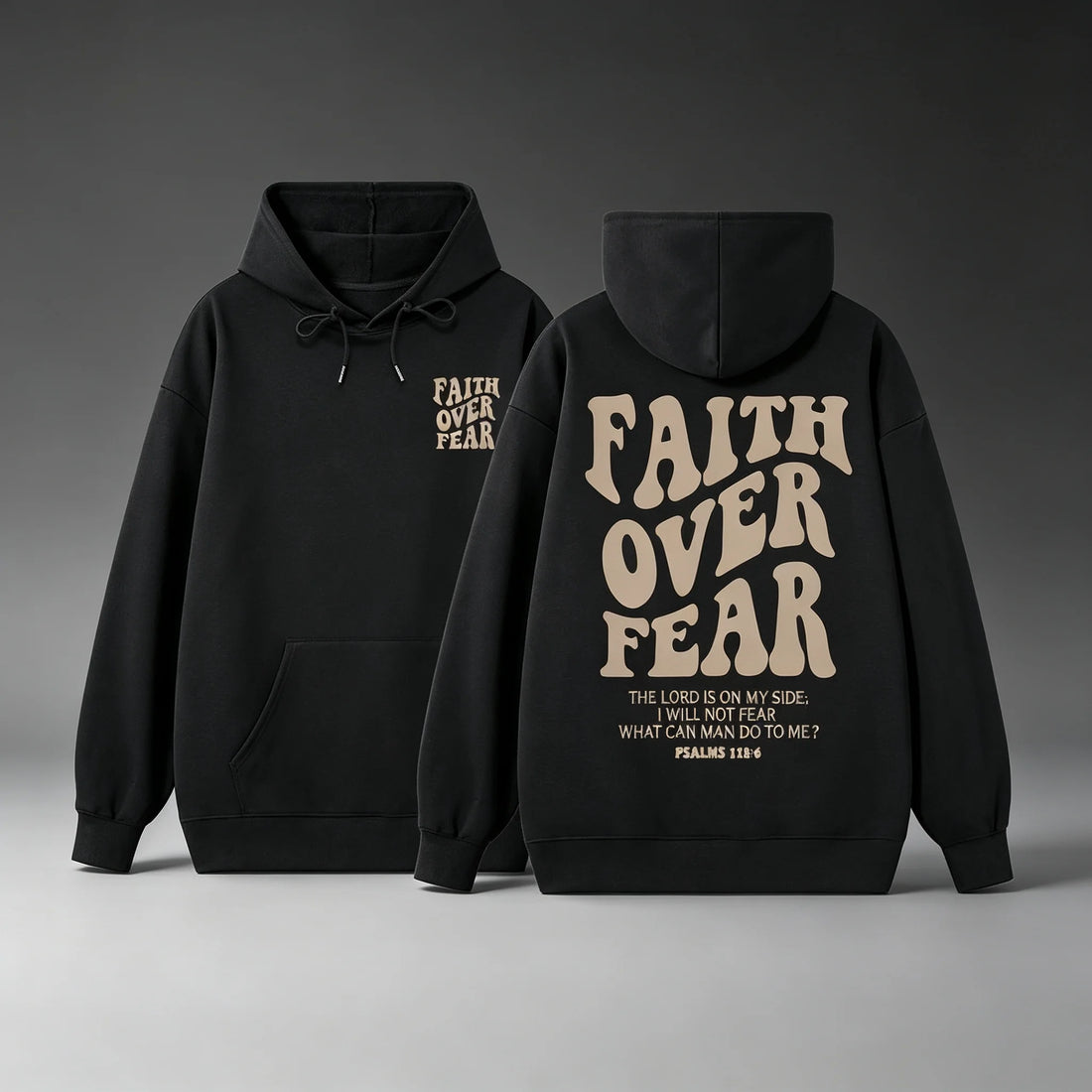 Faith Over Fear Christian Hoodie Men's and Women's Long Sleeve Sweatshirt Pullover Tops Sportswear Streetwear Men Clothing