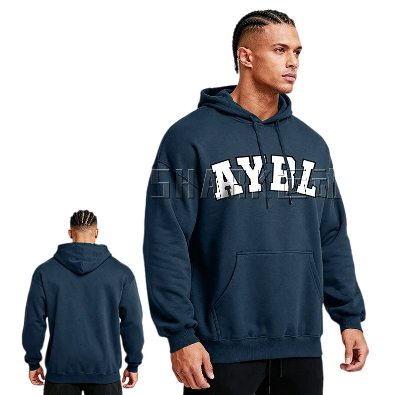 2026 Spring Unisex Oversized AY Hoodie Casual Loose Fit Pullover Sweatshirt With Pocket Breathable Warm Gym Sportswear For Worko - ATFH