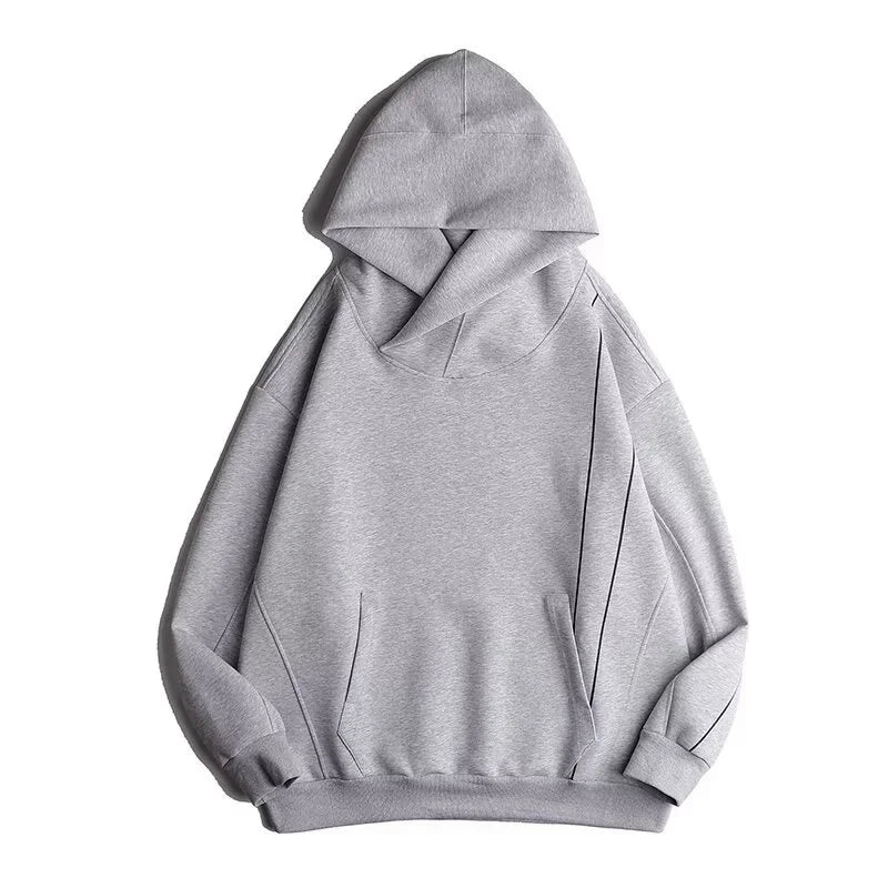 Autumn Men's Windbreaker Turtleneck Hooded Sweatshirts New Japanese Ninja Hoodies Women Line Print Oversized Y2K Vintage Hoodie - ATFH