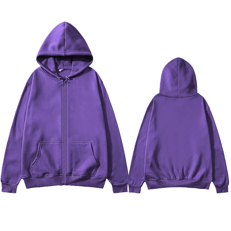 Fashionable casual zipper hoodie, hip-hop street sports shirt, skateboarding men's/women's pullover, men's hoodie - ATFH