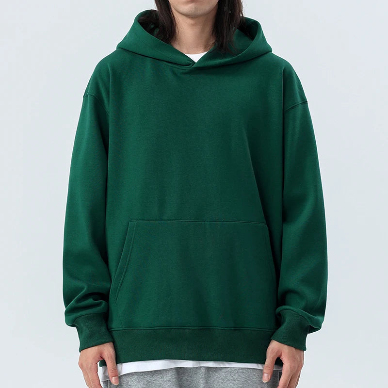 16.9oz 480gsm Heavy Weight Cotton Plus Velvet Hooded Sweater Men Thickened Tight Polar Fleece Pullover Hoodie Women Sweatshirt ATFH