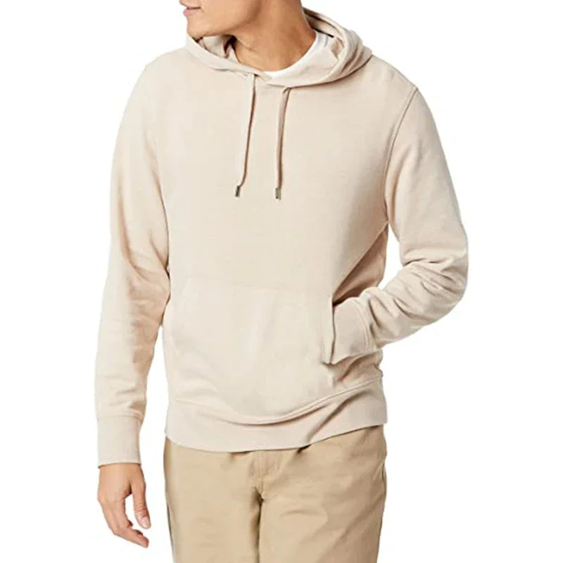 Cotton Hooded Sweatshirt, Solid Color Fashion Fit Sweatshirt, Autumn and Winter Fashion Sweatshirt, Suitable for Going Out - ATFH