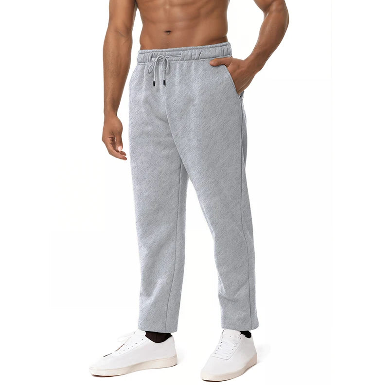 Mens Casual Pants Autumn Winter Fleece Sweatpants Men Running Jogger Sports Gym Trousers Fashion Solid Color Workout Long Pants
