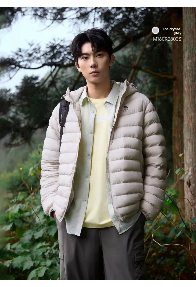 Golden Camel Winter Men Duck's Down Jackets Ultralight 650FP Windproof Waterproof Down Hooded Outdoor Camping Coat Hiking Jacket