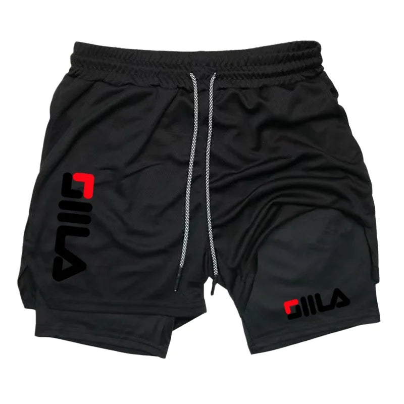 2026 Men's Fashion Double Layer Athletic Shorts Sports Shorts, Double Layer Quick Dry Basketball Muscle Gym