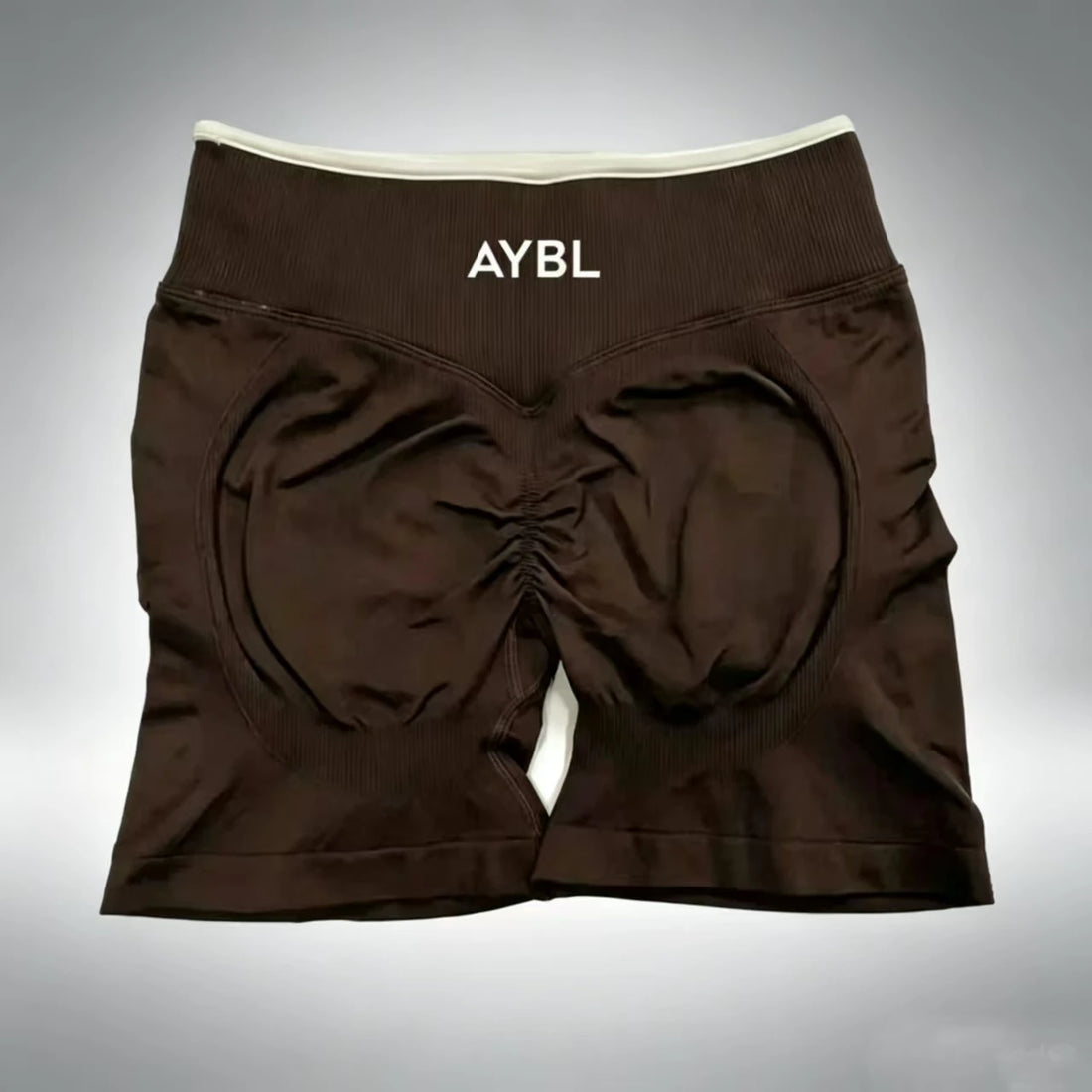 Short De Sport Blanc Sans Couture Pour Femme  Taille Haute, Effet Push-up, Ldéal Pour Le Yoga Et La Course A Pied