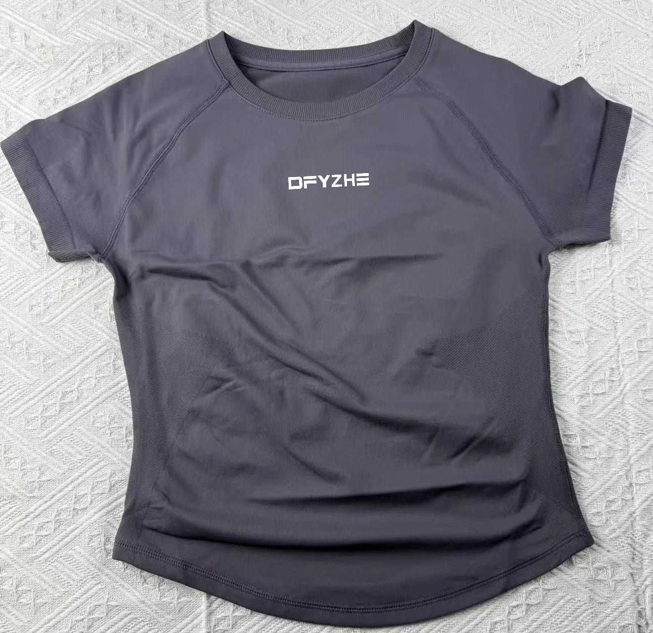 DFYZHE Impact Short Sleeve Top Women's Running Sports T-shirt Summer Short Sleeve Round Neck Elastic Yoga Fitness Top Breathable - ATFH