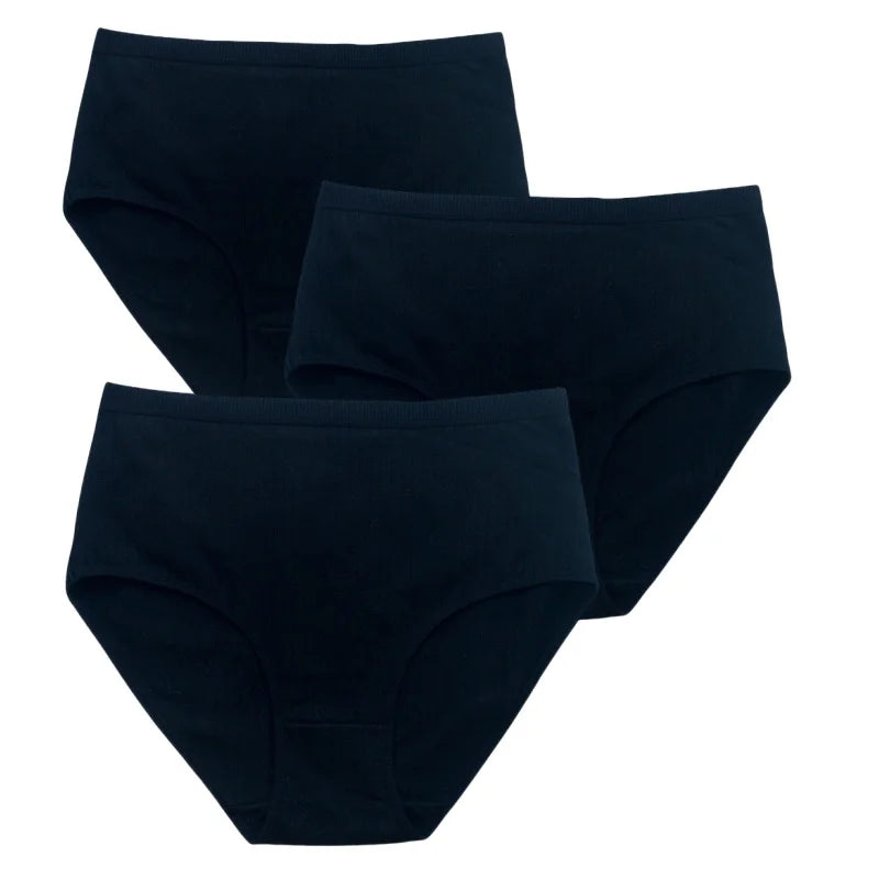 3Pcs/Set Women High Waist Panties Cotton Briefs Tummy Control Underwear Sexy Lingerie Breathable Full-Coverage Underpants S-XXL