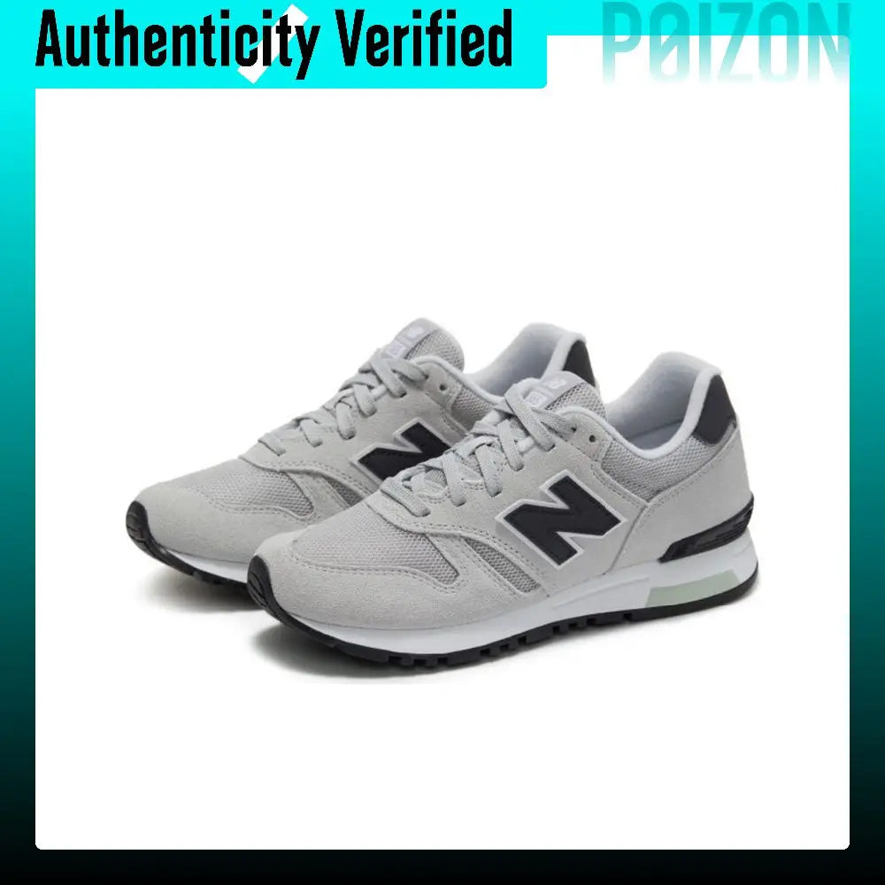 New Balance NB 565 Fabric Abrasion-Resistant Breathable Low-top Casual Running Shoes Unisex Gray White Black D-Width ML565CLG