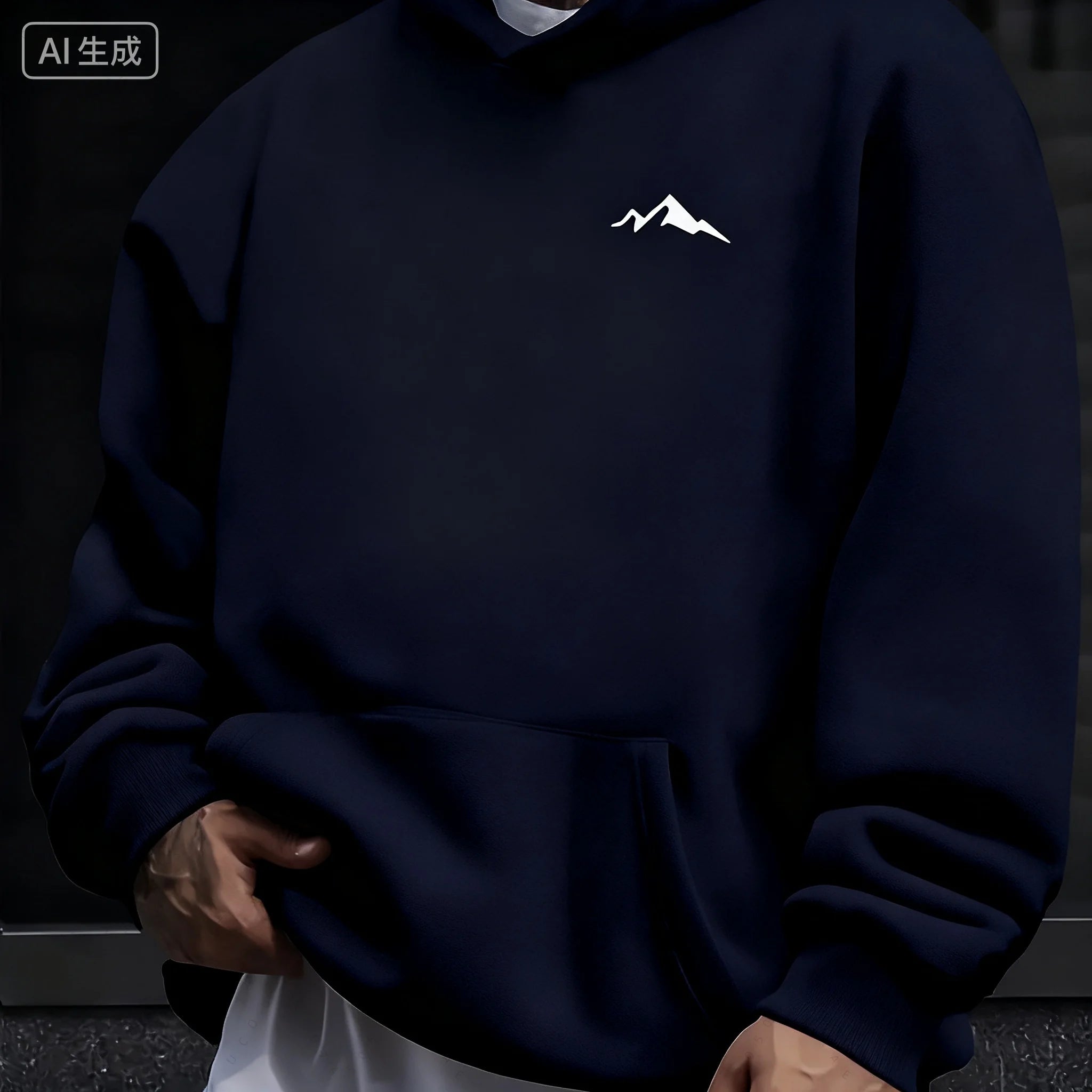 Men's Autumn And Winter Casual Fashion Loose Mountain Print Long Sleeved Hooded Sweatshirt Warm Pullover  Women Christmas Gift - ATFH