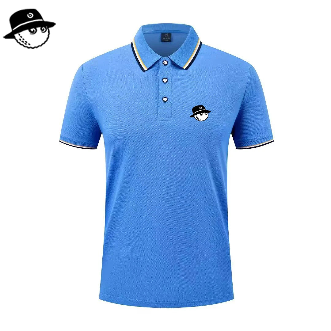 Men Summer Fashion Slim Fit Sport Short Sleeve 100% Polyester Polo Shirt Fake Pocket Decoration Casual Sport Golf Polo Shirt