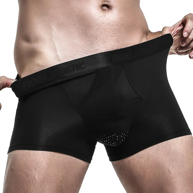 5-Pack of Men's Underwear, Men's Leather Bullet-Type Separation, Long-Resistant Shorts, Scrotum Support, Men's Boxer Briefs, Box