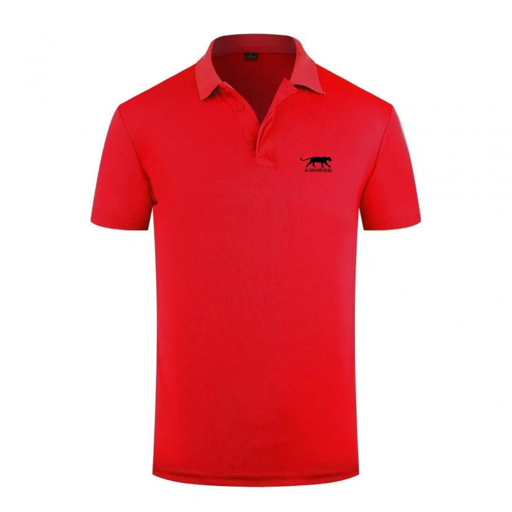 New Men's Short Sleeve Polo Shirt Summer Breathable Casual Golf T-Shirt Solid Color Quick Dry Lightweight Business Casual To