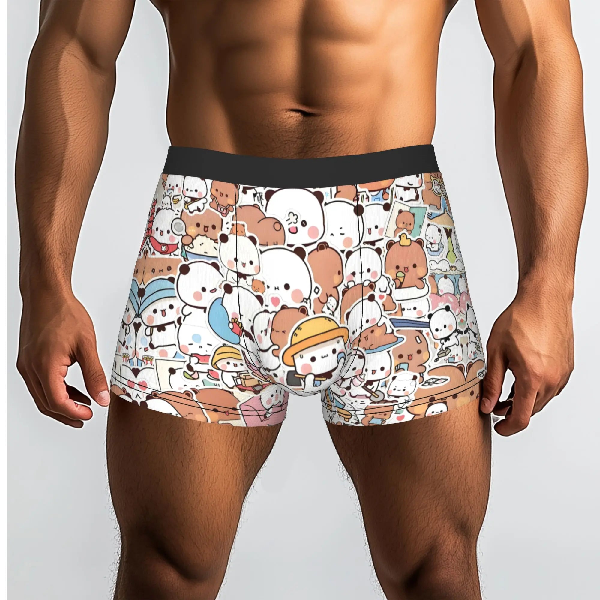 Anime Panda Bubu Dudu Peach And Goma  Boxers Shorts Men Bear Cartoon  Briefs Underwear Funny Underpants