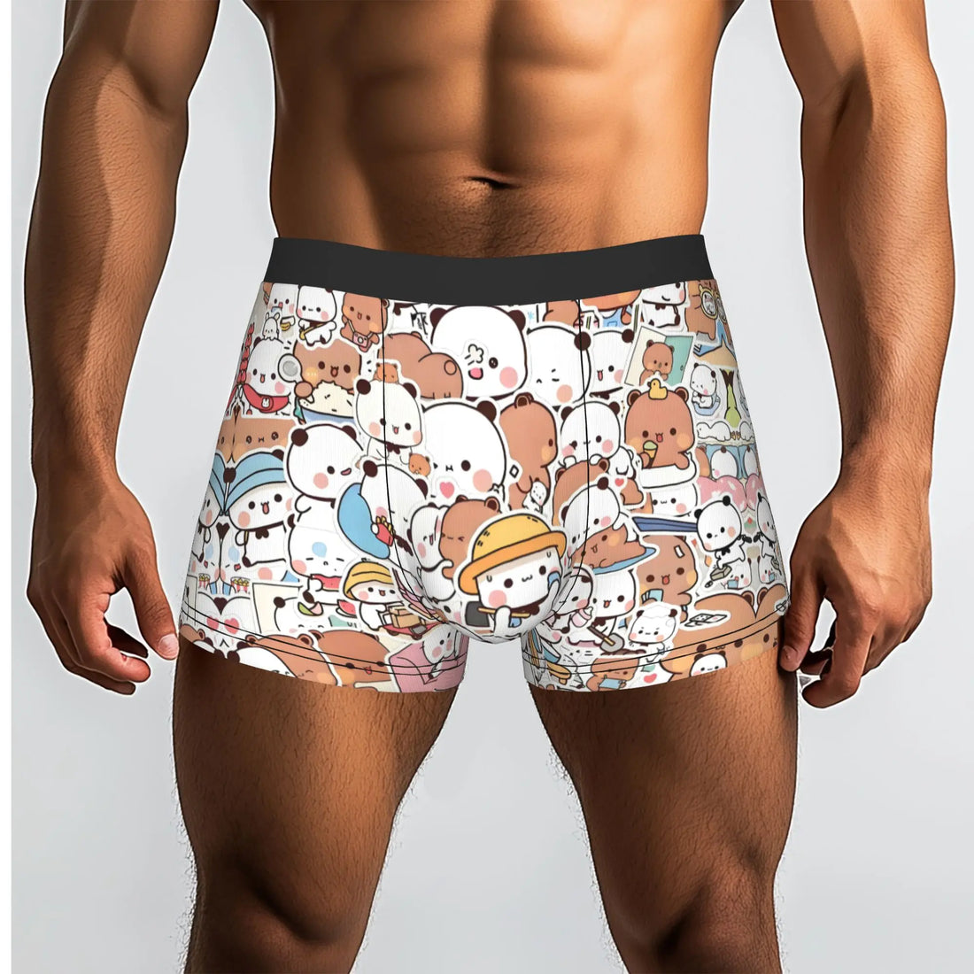 Anime Panda Bubu Dudu Peach And Goma  Boxers Shorts Men Bear Cartoon  Briefs Underwear Funny Underpants