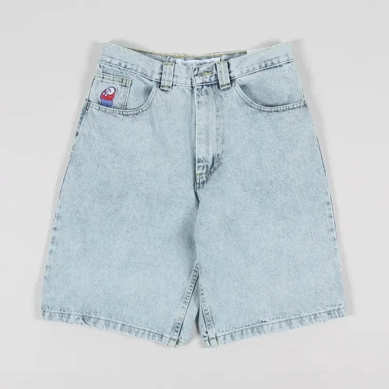 Big Boy Baggy Shorts New Harajuku Hip Hop Cartoon Graphic Embroider  Retro Denim Shorts Y2k Gym Basketball Shorts Women Clothing ATFH