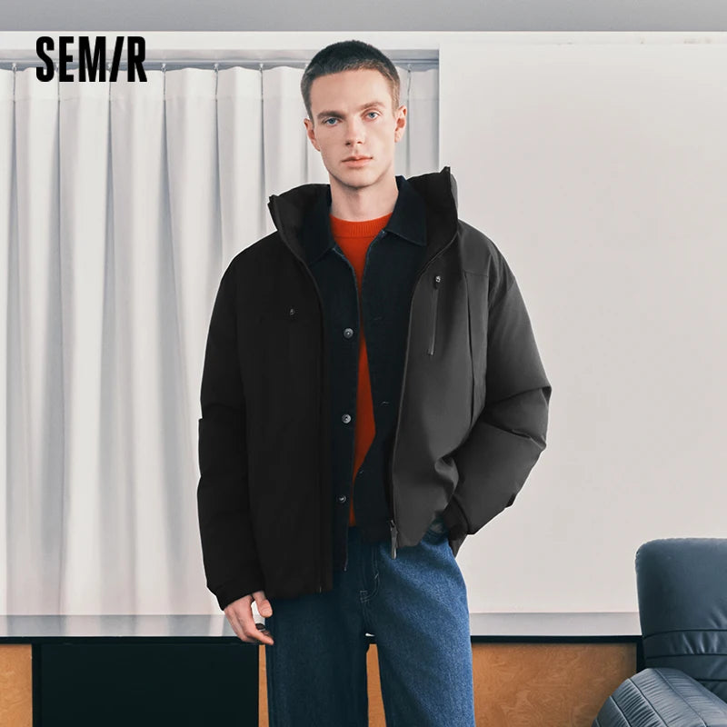 Semir Men Down Jacket Waterproof Windproof Stain Resistant Outdoor Protection 2026 Winter Outdoor Layer Warm Insulation