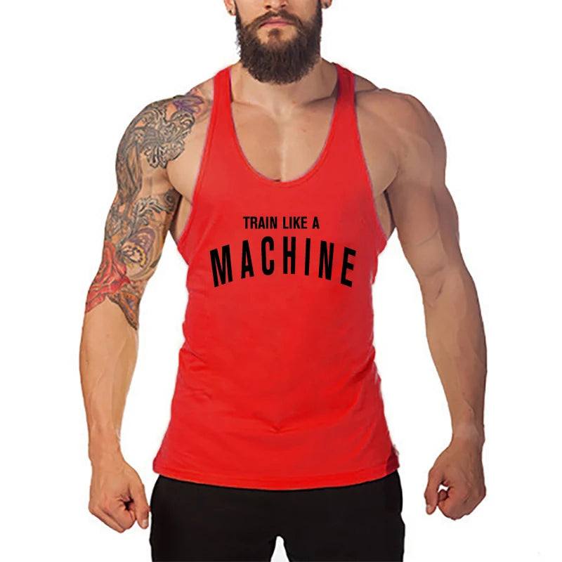 Men's Summer Breathable Gym Clothing for Men Cotton Running Vests Fitness Tank Tops Loose Workout Stringer Sleeveless Shirt