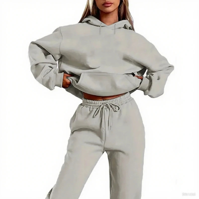 Basic Men/Women 2Pcs/Sets Sweatshirt Hoodies Pants 2025 Male Gyms Fitness Tops Joggers Sportswear Tracksuits ropa para hombre - ATFH