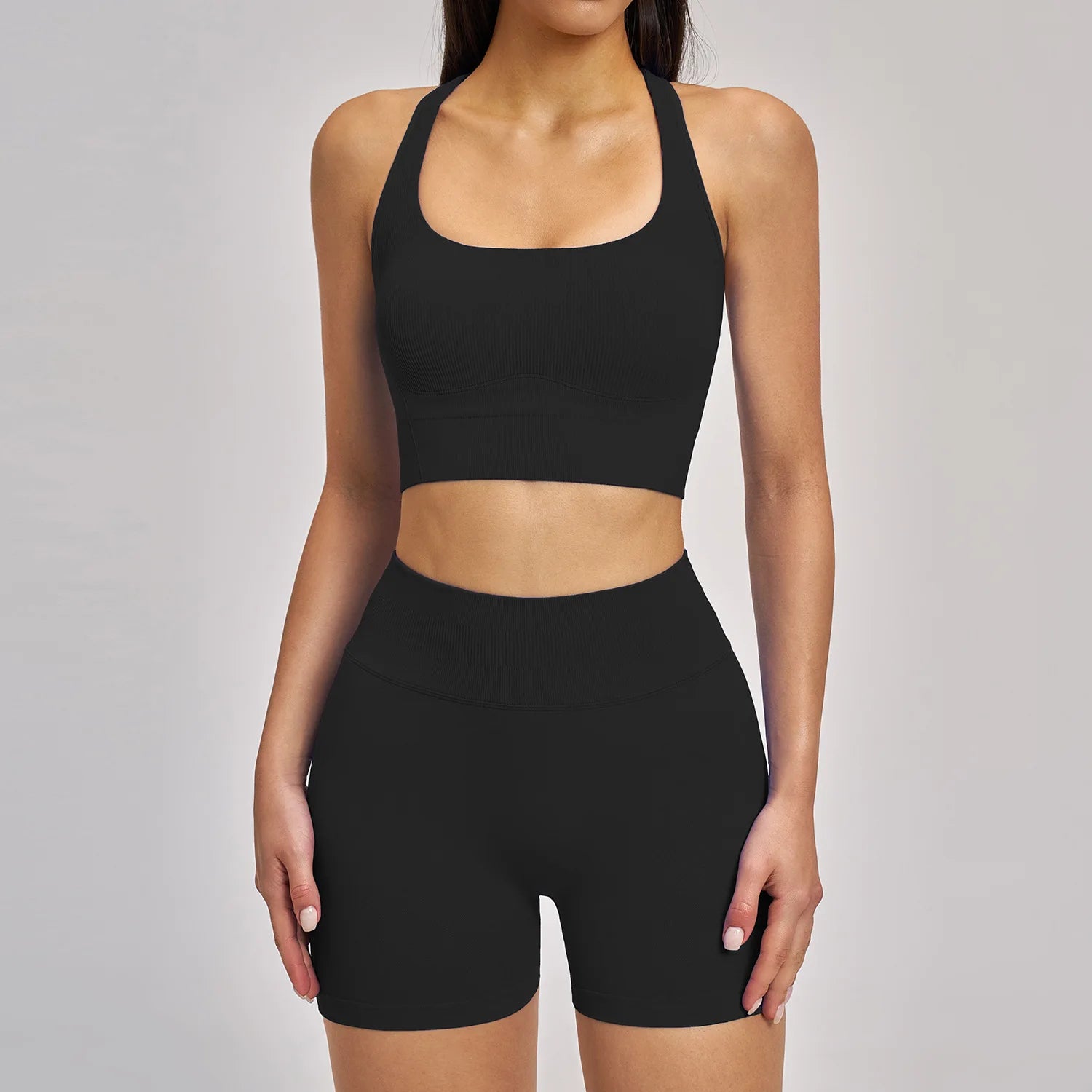 Seamless Yoga Set Women's Tracksuit Seamless Gym Fitness Set Woman 2PCS Leggings Sports Bra Breathable Sportwear Woman Clothes - ATFH