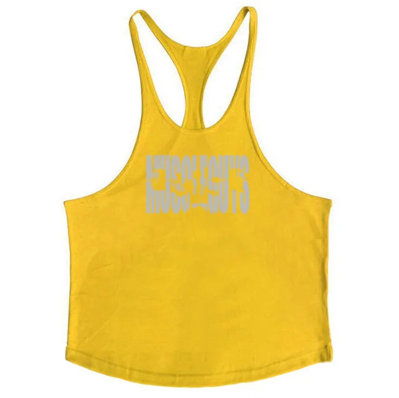 Muscle guys Gyms Tank Top Men Workout Clothing Bodybuilding Stringer Men Vests Cotton Y back Singlets debardeur fitness homme