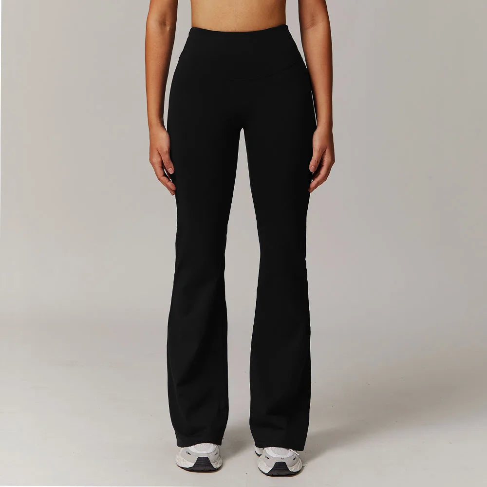 Yoga Flared Pants Women Gym Fitness Bell-bottoms Trousers High Waist Sports Pants Stretch Gym Workout Sports Push Up Leggings ATFH