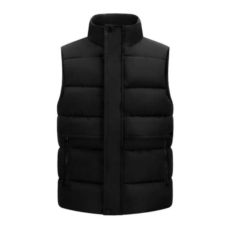 Printing logo Winter Warm Men's Soft Padded Waistcoat  Windproof Cotton-padded  Vest Stylish  Outerwear for Outdoor Activities ATFH