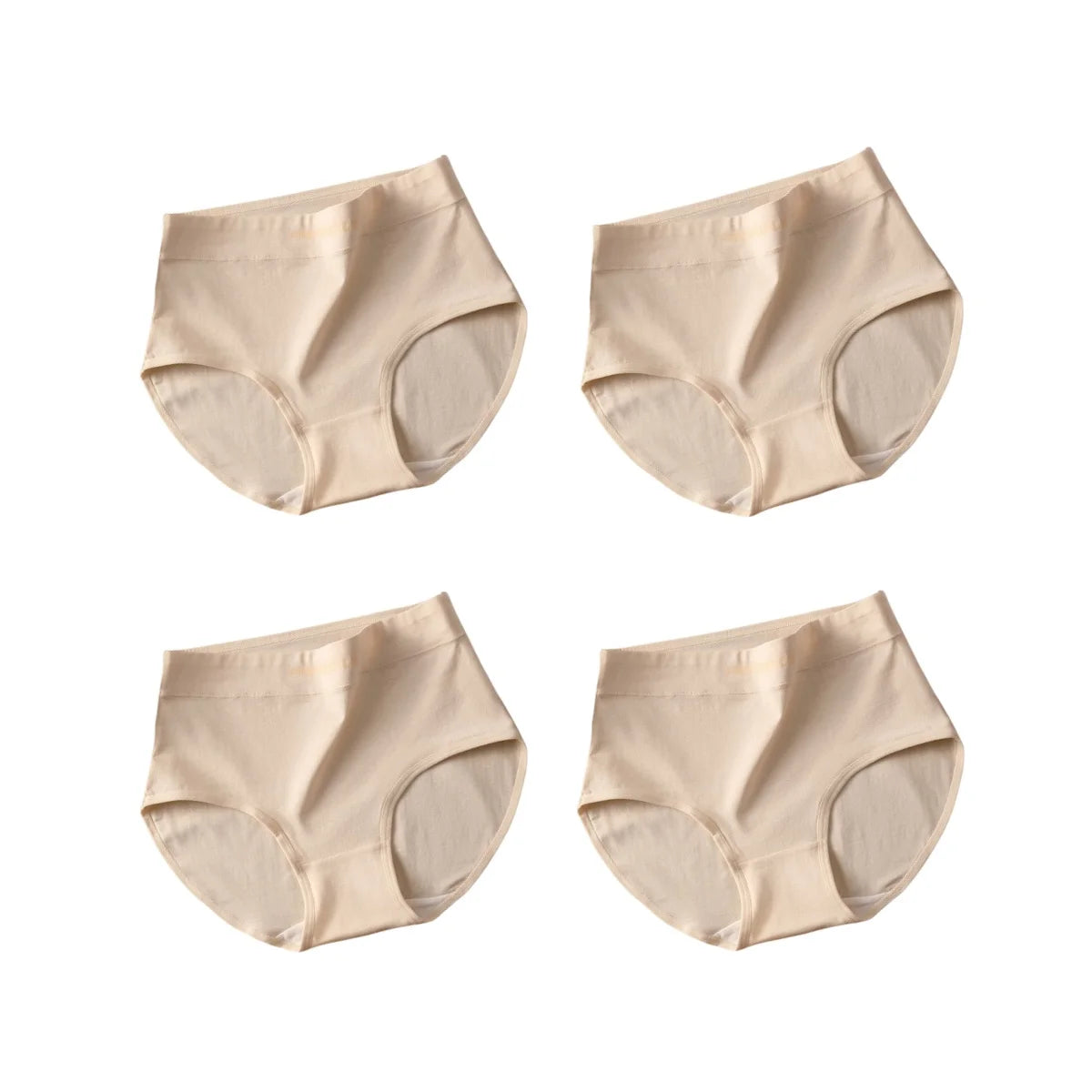 4Pcs/Set Women High-Waist Briefs Tummy Control Panties Soft & Breathable Cotton Underwear Plus Size Comfort Lingerie M-XXL