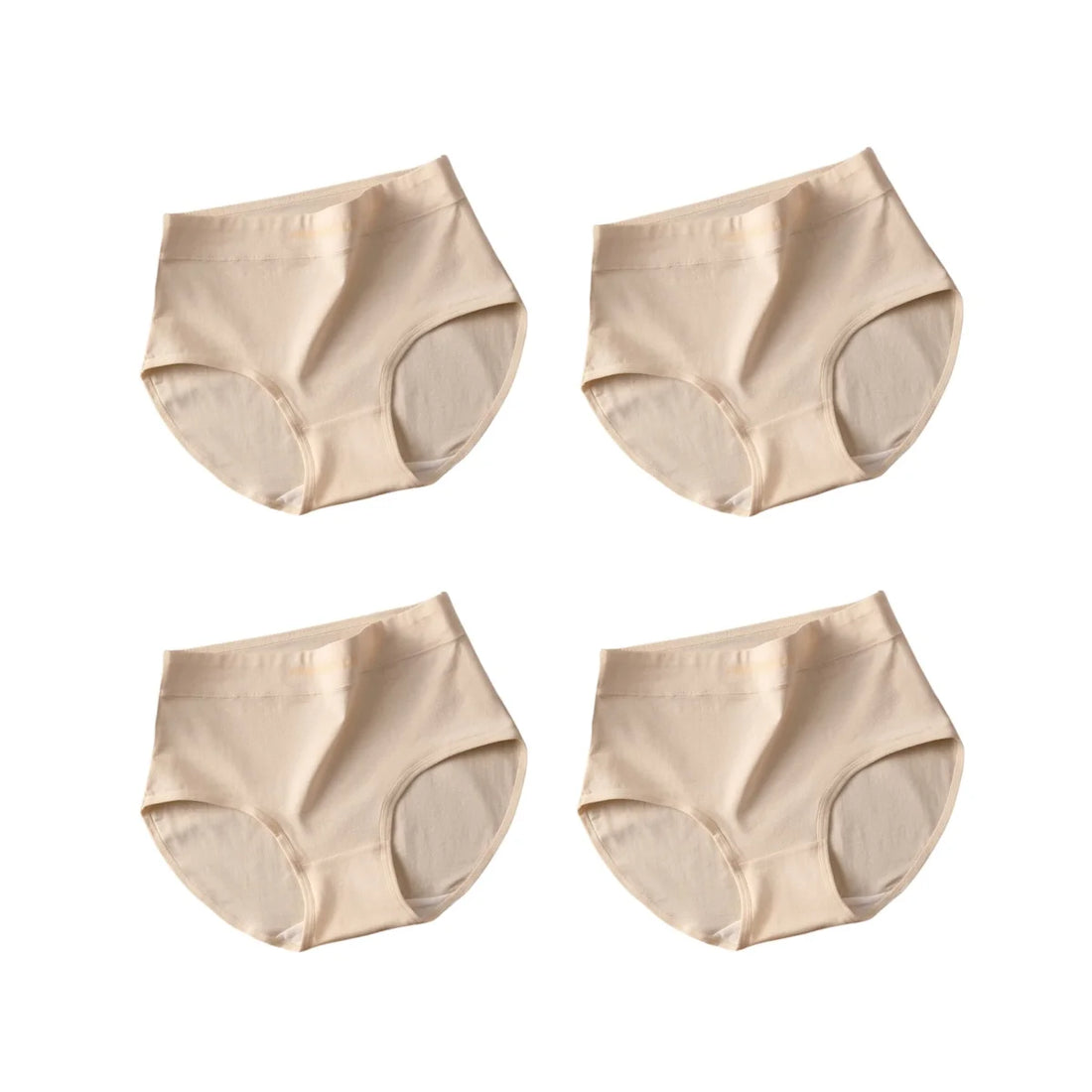 4Pcs/Set Women High-Waist Briefs Tummy Control Panties Soft & Breathable Cotton Underwear Plus Size Comfort Lingerie M-XXL