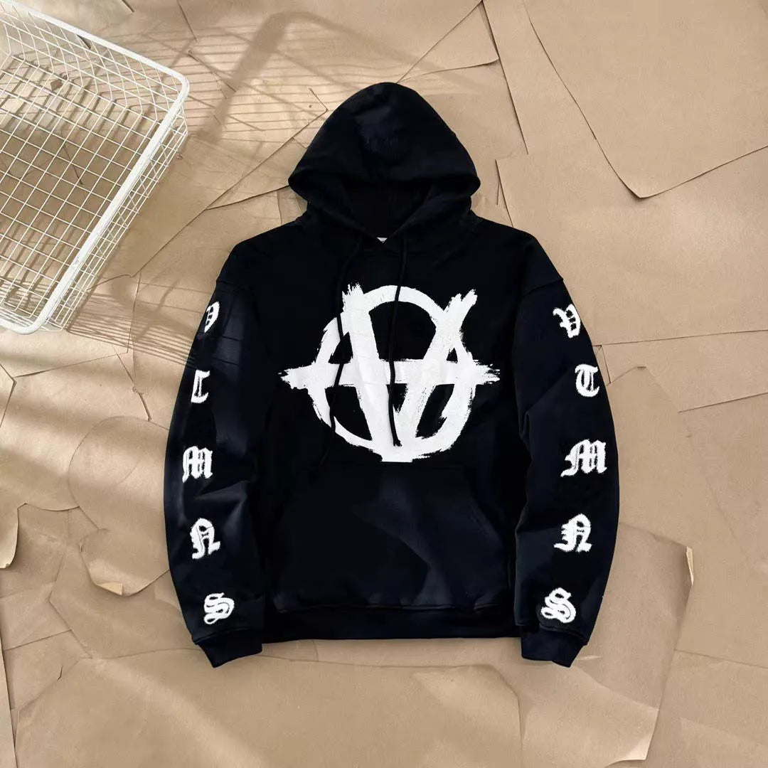 Top Grade 1:1 VT For Seasons Collection Printed Women Men Hooded Sweatshirt Hoodies OversizedMen Cotton Hoodie Pullover - ATFH