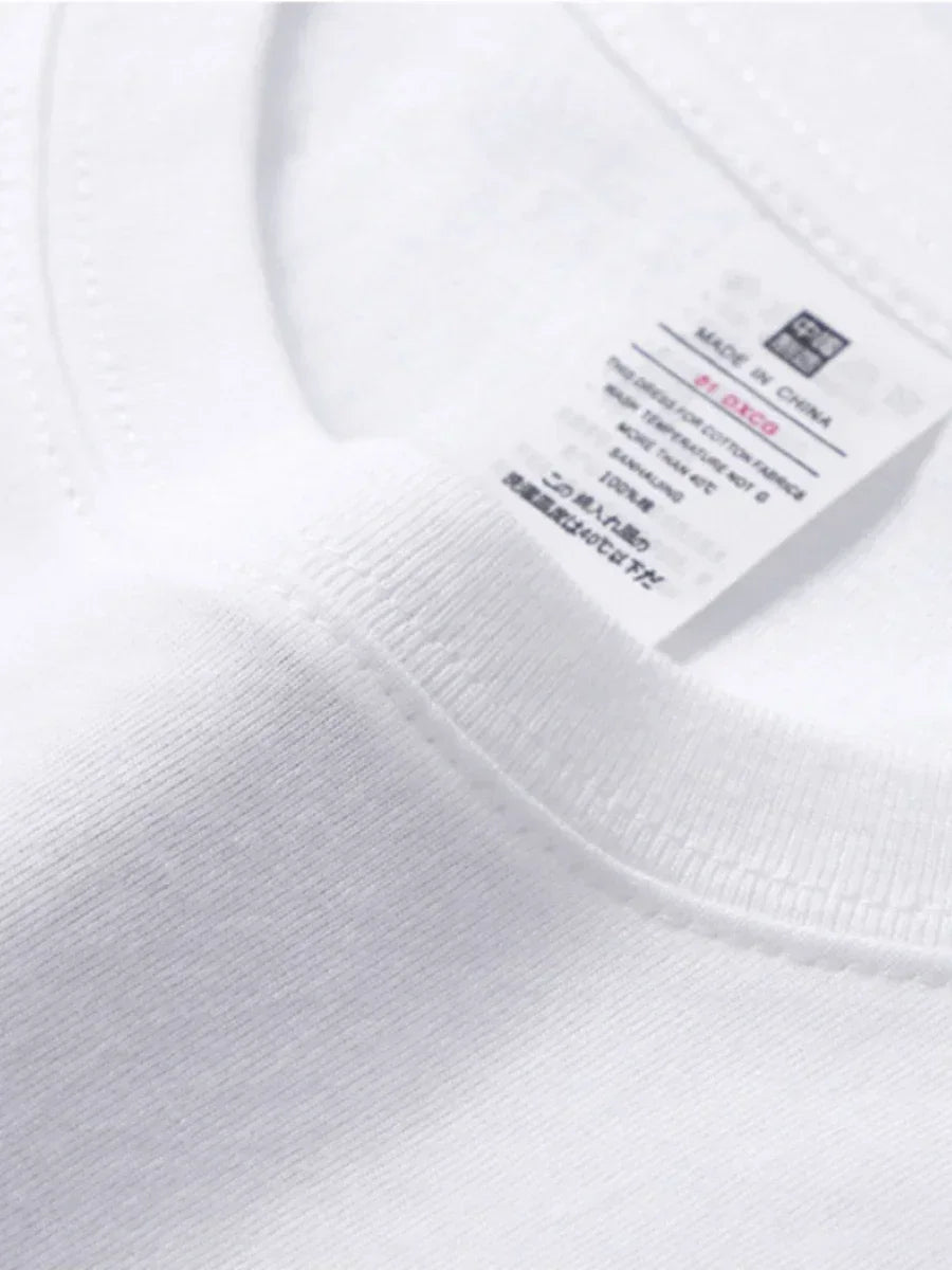 Bornladies Summer 100% Cotton Women's T-shirt Bottoming Basic Fashionable Solid Lady Short Sleeve Loose Tops Shirts 230g/㎡ Tops - ATFH