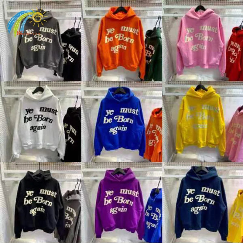 23FW Classic Foam Logo Ye Must Be Born Again Hoodie Men Women Best Quality Oversize Kanye West CPFM.XYZ Sweatshirts Multicolor - ATFH