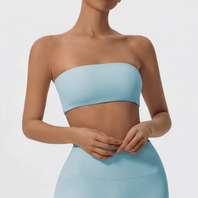 Summer Strapless Sports Bra Gym Women Quick-Drying Yoga Clothes Women Tube Top Fitness Chest Wrap Underwear Workout Bra Female - ATFH