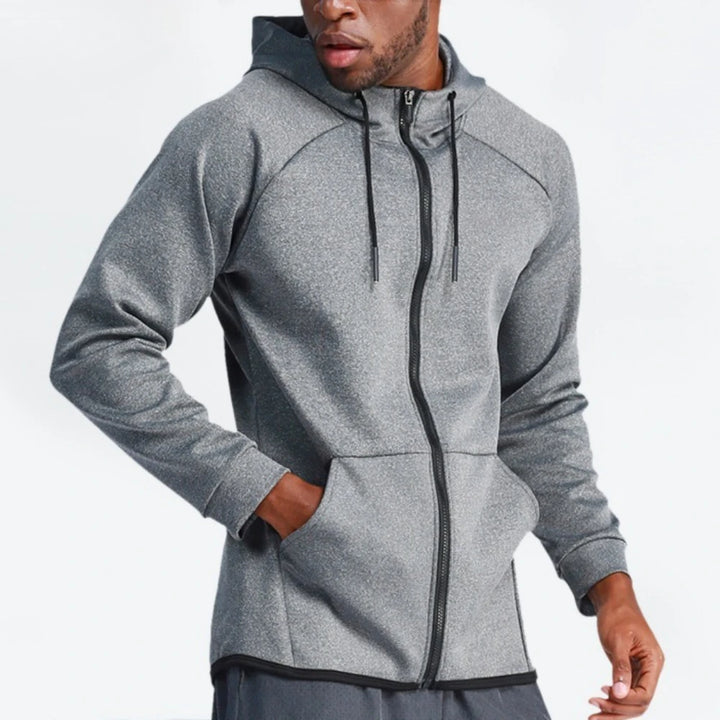 Custom LOGO men's autumn and winter sportswear basketball training jacket outdoor running quick-drying fitness hoodie jacket top - ATFH