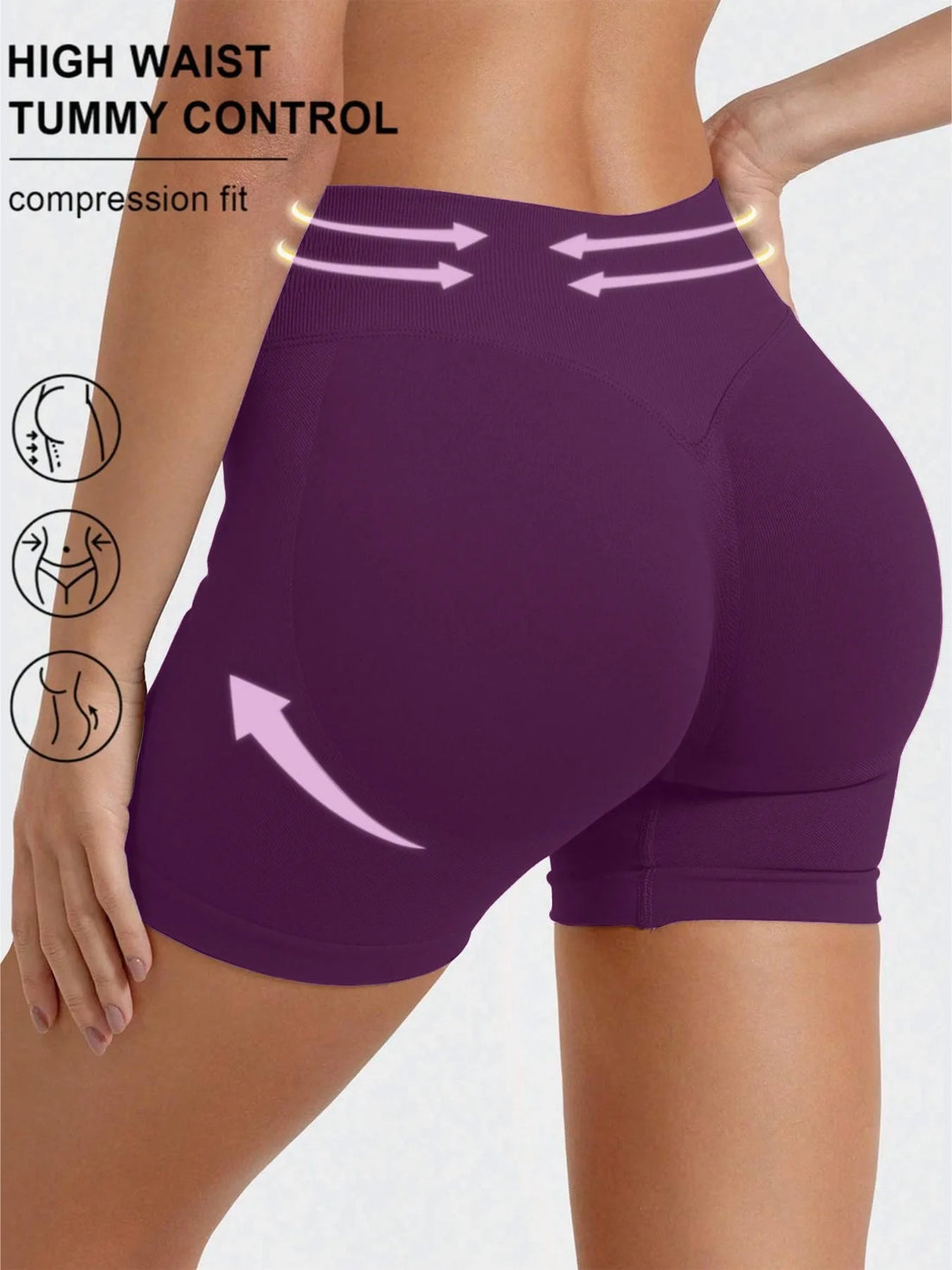 Women's High-Waisted Seamless Fitness Shorts: Tummy Control Compression, Butt-Lifting, High-Elastic Breathable, for YOGA