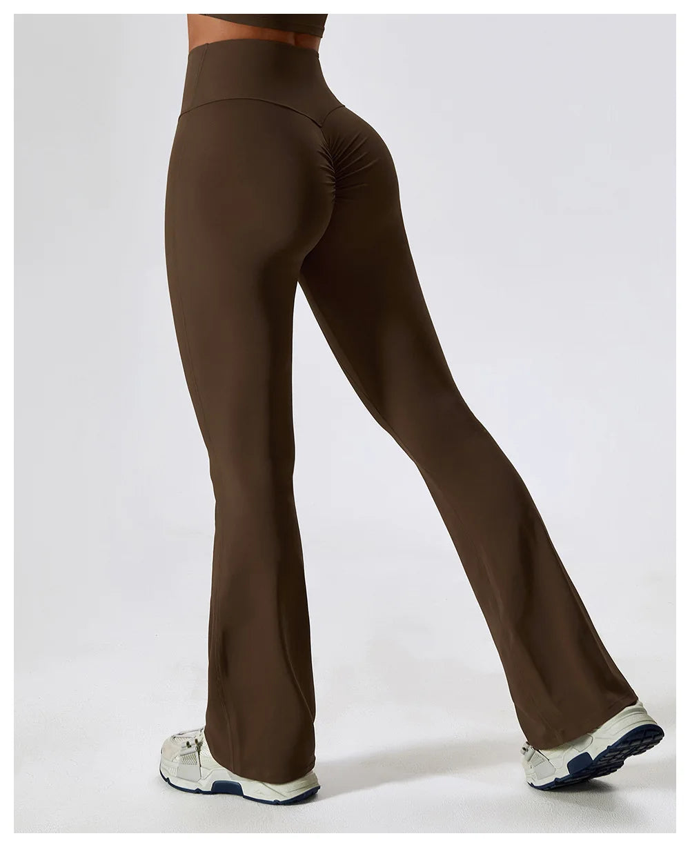 Flare Leggings Yoga Pants Women Bell-bottoms Yoga Trousers High Waist Fitness Pants Stretch Gym Casual Sports ATFH