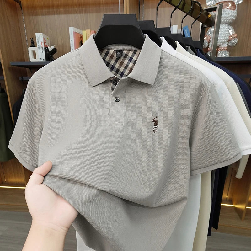 2026 New High End Men's Polo Top Summer Men's Style Fashionable and Comfortable Collar Breathable Top Trendy