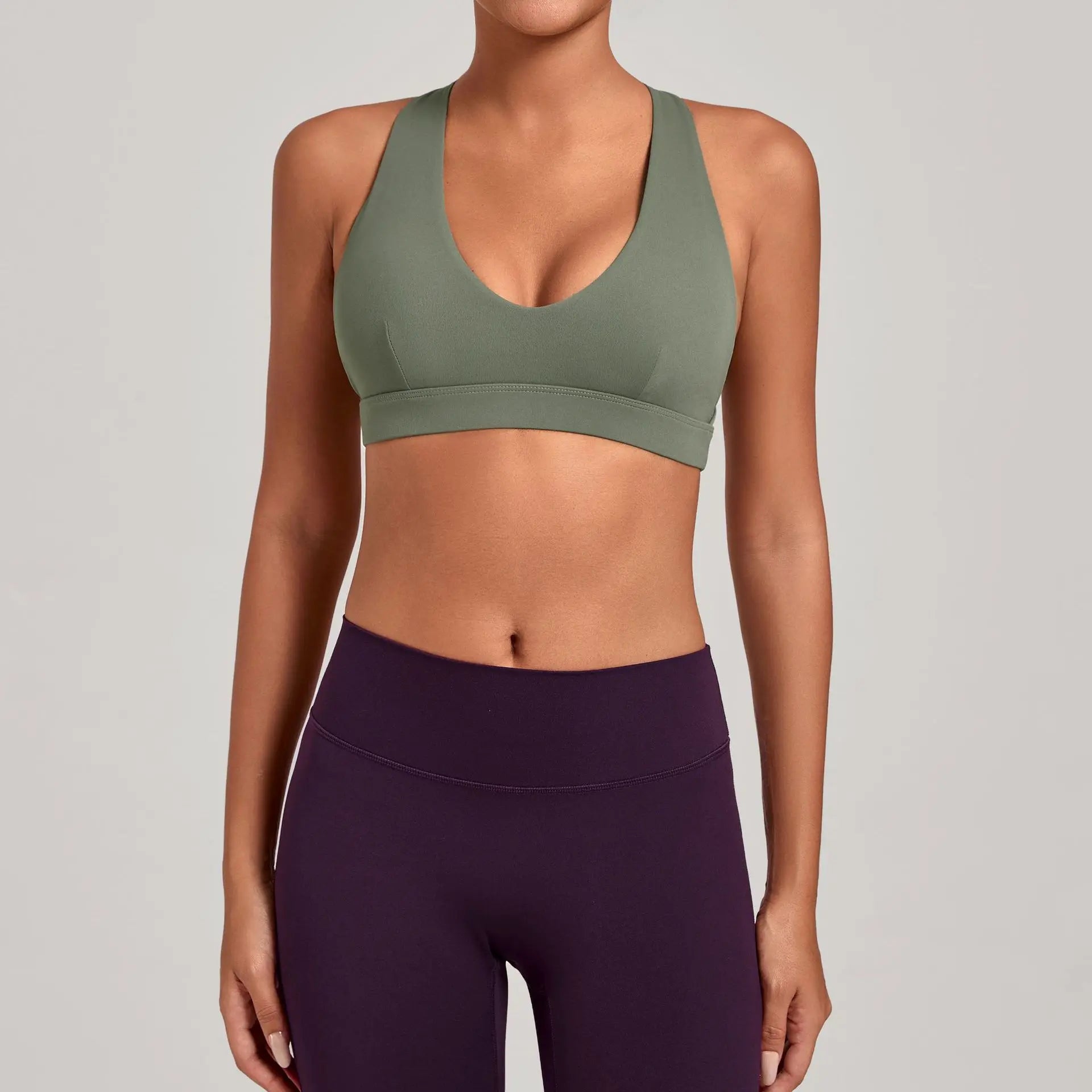 New Samless Women's Gym Workout Sports Bras Gathering Anti-Shake Halter Strap Yoga Bra Tight Outdoor Sports Running Fitness Top - ATFH
